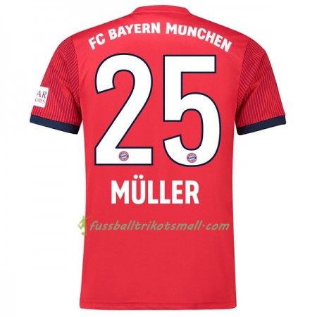 Günstige Fußballtrikots FC Bayern München Muller 25 2018-2019 Kurzarm Heimtrikotsatz kaufen